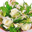 Кремовые розы с альстромериями - Жемчужное ожерелье